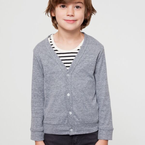 BR100 Toddler Tri-Blend Rib Cardigan Thumbnail