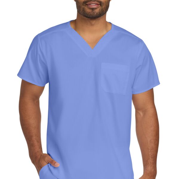 Unisex WorkFlex Chest Pocket V Neck Top Thumbnail