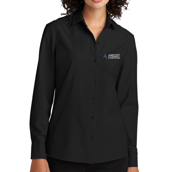   - Women's Long Sleeve Stretch Woven Shirt Thumbnail