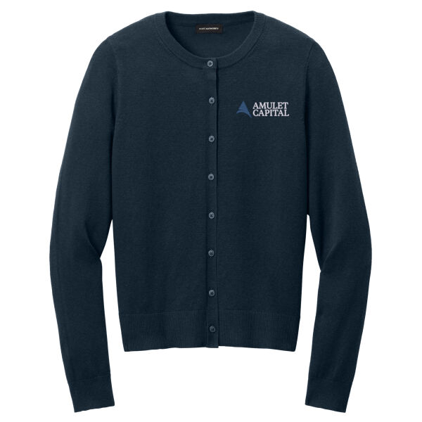   - Women's Easy Care Crewneck Cardigan Sweater Thumbnail